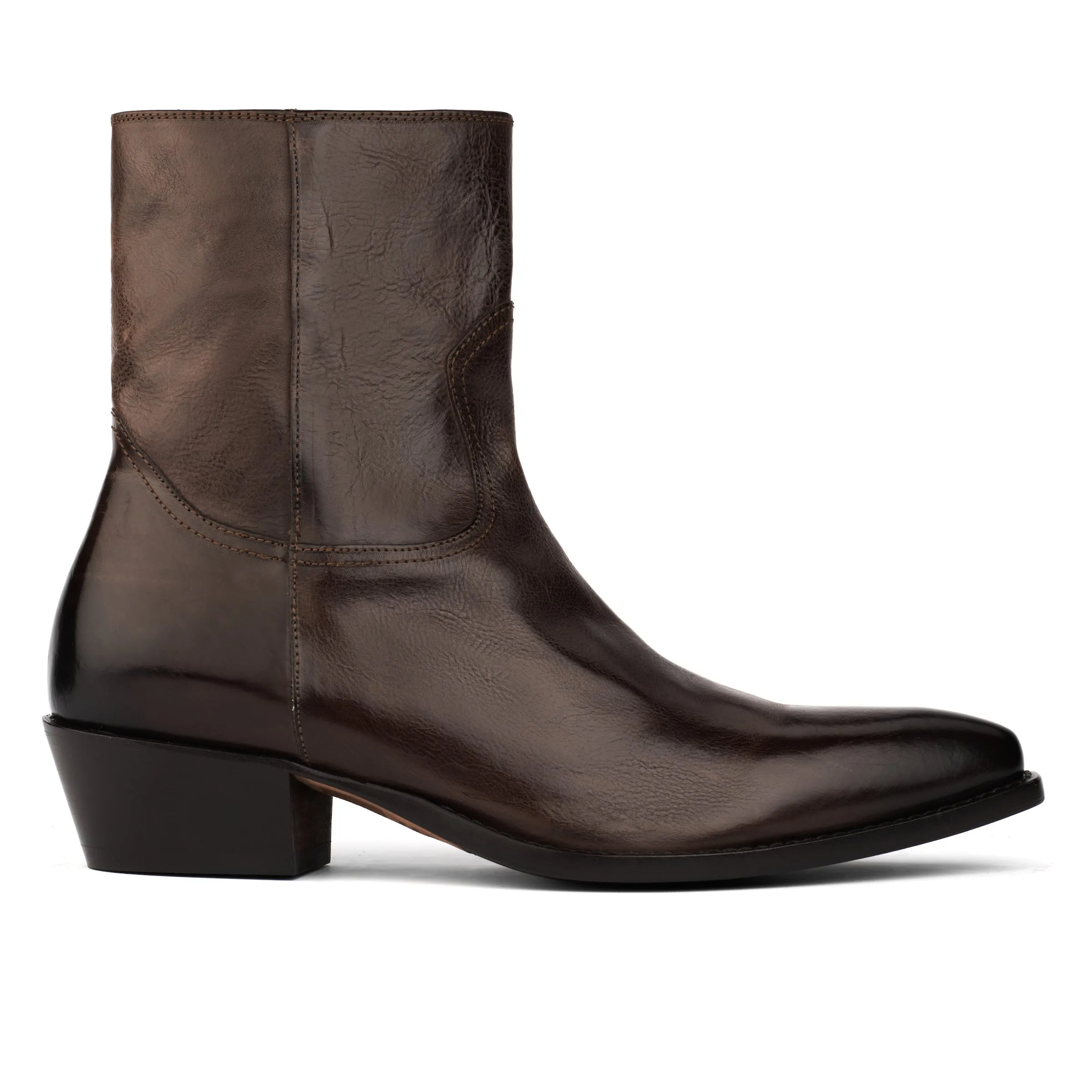 Augustus Brown Leather Western Boot