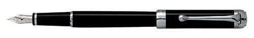 Aurora Talentum Finesse Black w/ Chrome Trim Extra Fine Point Fountain Pen - AU-D13N-EF