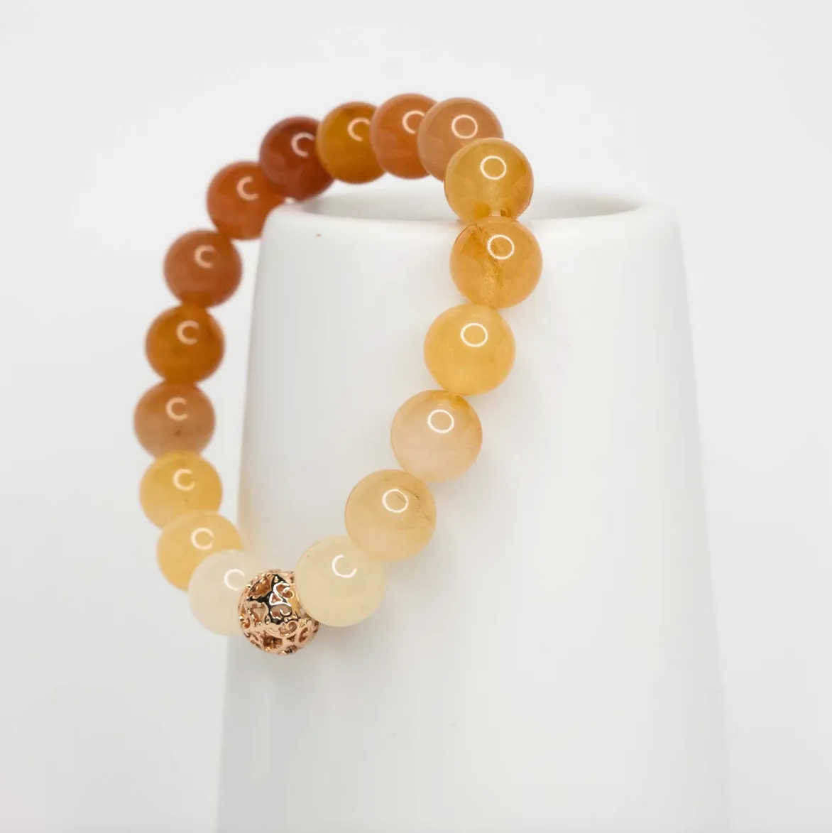 Beaded Gradient Carnelian Bracelet