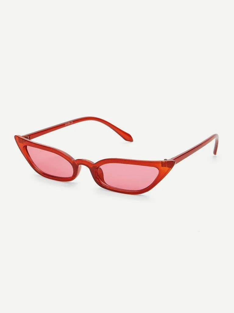 Cat Eye Mirror Lens Sunglasses