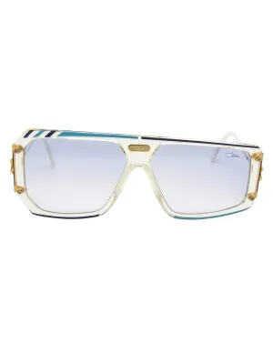 Cazal Vintage Asymmetrical Navy and Aqua Blue Sunglasses 867 649