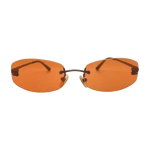 Chanel Brown Orange Metal Sunglasses