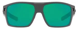 Costa Del Mar Diego Matte Gray Frame - Green Mirror 580 Glass Lens - Polarized Sunglasses