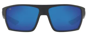 Costa Del Mar Mens Bloke Matte Black Frame - Blue Mirror 580 Glass Lens - Polarized Sunglasses