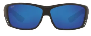 Costa Del Mar Mens Cat Cay Blackout Frame - Blue Mirror 580 Plastic Lens - Polarized Sunglasses