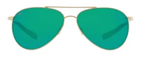 Costa Del Mar Piper Shiny Gold Frame - Green Mirror 580 Glass Lens - Polarized Sunglasses