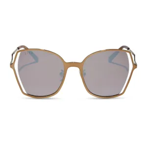 DONNA III - COPPER METAL   BROWN GOLD FLASH SUNGLASSES