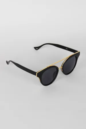 Double Bridge Contrast Cat Eye Sunglasses