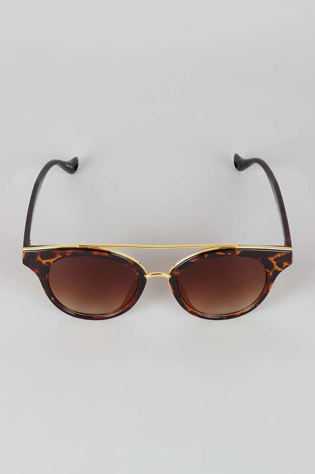 Double Bridge Contrast Cat Eye Sunglasses