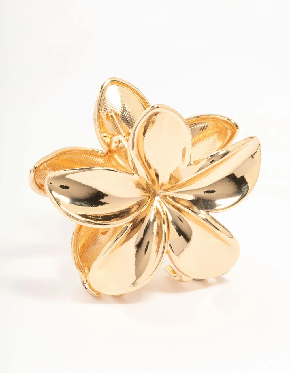 Gold Frangipani Hair Claw Clip