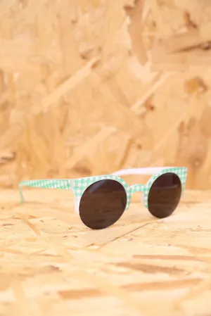 Green Gingham Sunglasses