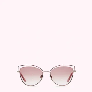 HONEYSUCKLE AND GOLD METAL CAT EYE SUNGLASSES