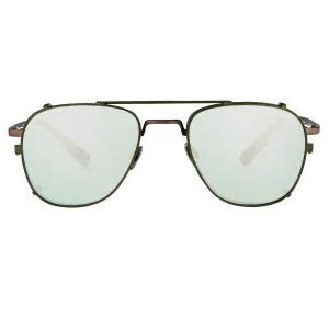 Kris Van Assche Sunglasses Rectangular Matte Bronze and Green