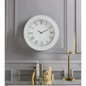 Lantana - Wall Clock - Mirrored & Faux Crystals