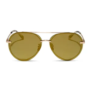 LENOX - BRUSHED GOLD   MOSS MIRROR   POLARIZED SUNGLASSES