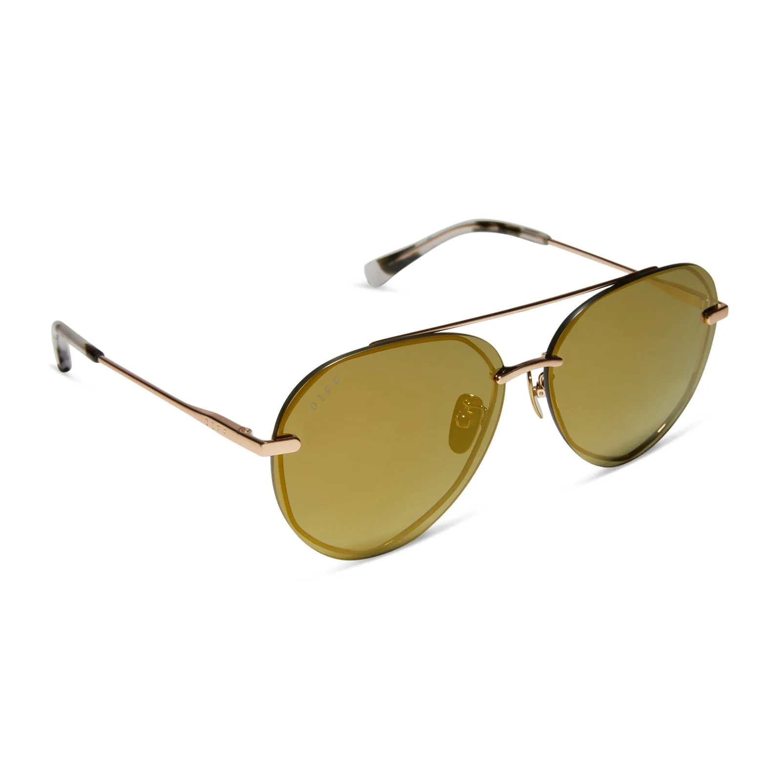 LENOX - BRUSHED GOLD   MOSS MIRROR   POLARIZED SUNGLASSES