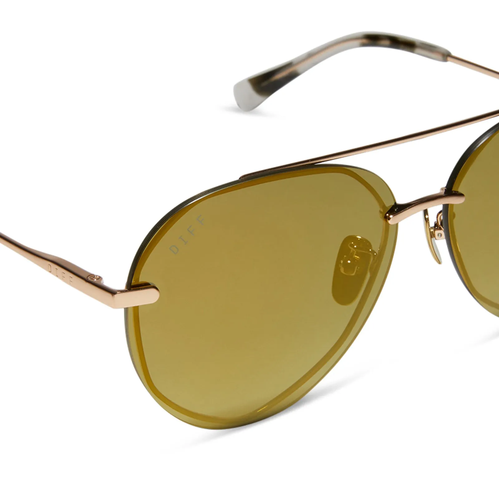 LENOX - BRUSHED GOLD   MOSS MIRROR   POLARIZED SUNGLASSES