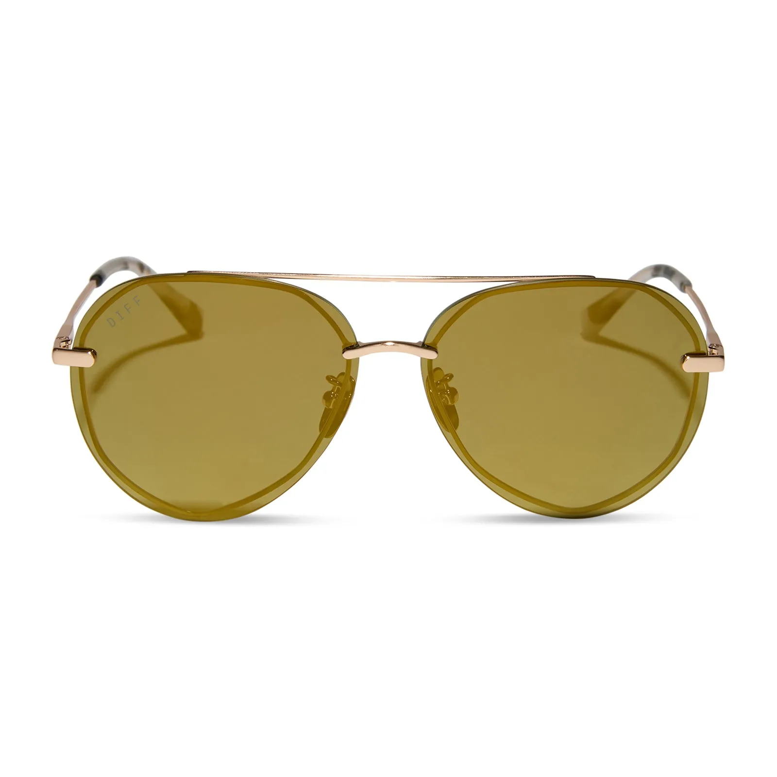 LENOX - BRUSHED GOLD   MOSS MIRROR   POLARIZED SUNGLASSES