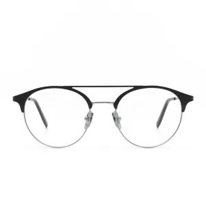 LEXI - SILVER   MATTE DARK GREY  CLEAR GLASSES