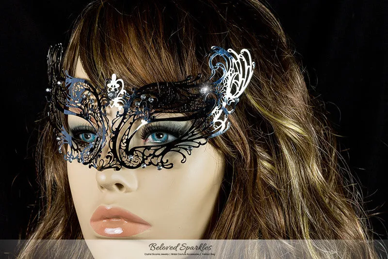 Liana Silver Metal Lace Masquerade Mask | Metal