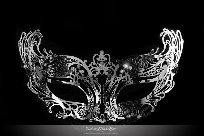 Liana Silver Metal Lace Masquerade Mask | Metal