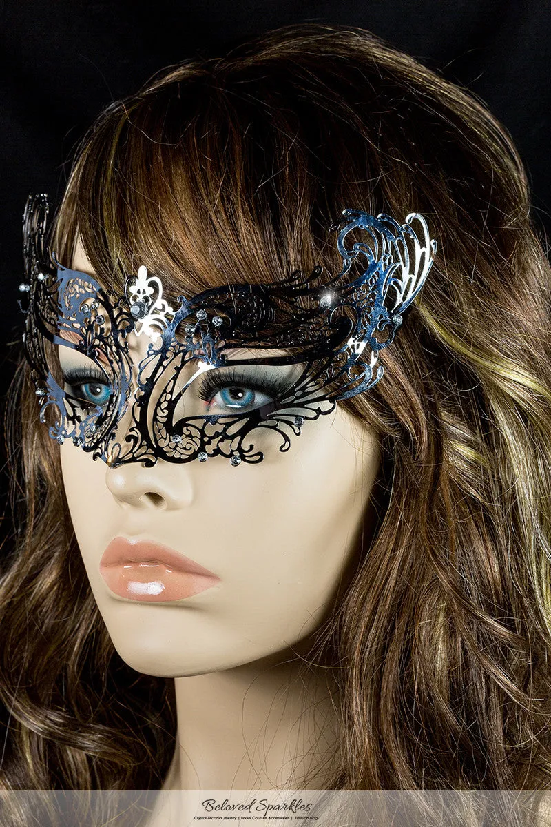 Liana Silver Metal Lace Masquerade Mask | Metal