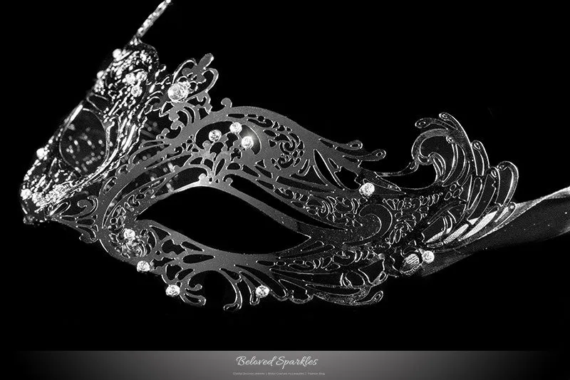 Liana Silver Metal Lace Masquerade Mask | Metal