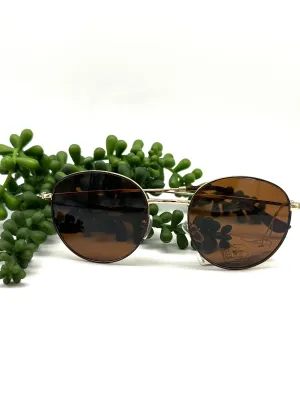 Malina Gold and Brown Sunglasses