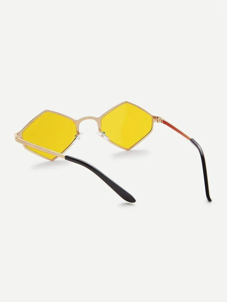 Metal Frame Tinted Lens Sunglasses