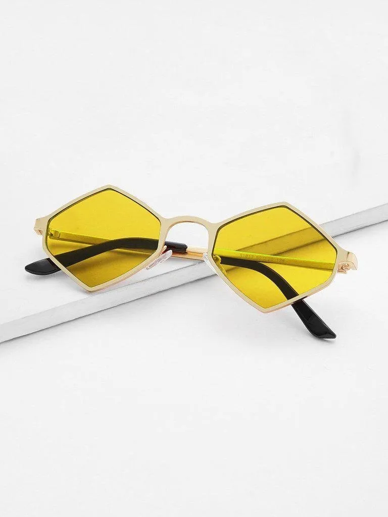 Metal Frame Tinted Lens Sunglasses