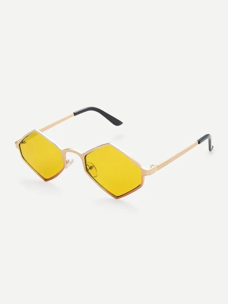 Metal Frame Tinted Lens Sunglasses