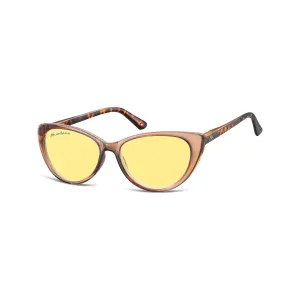 Montana Fashion Sunglasses - Cat 1 - Light Clear Brown/Turtle - Yellow Lenses