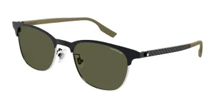 Montblanc Men's 53mm Black and Green Sunglasses MB0183S-004-53