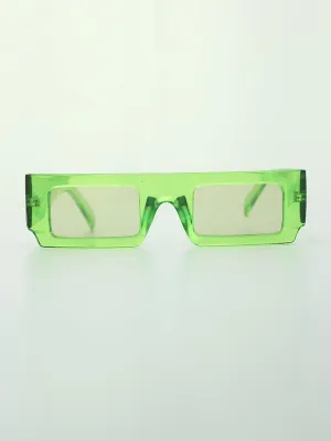 Moya Rectangular Sunglass Green