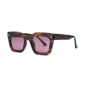 POLLY | Striped Brown | Pink Polarized Lens