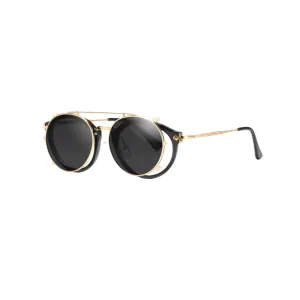 Pre Order:  Retro Steampunk Round Clip On UV400 Sunglasses