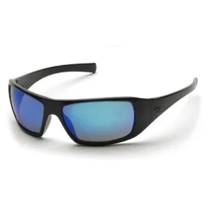 Pyramex SB5665D Goliath Safety Glasses, Black Body, Ice Blue Mirror Lens, 1 Each