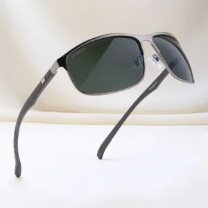 Stylish Radiant Rectangle Sunglasses with Polarized Gray Green Lenses