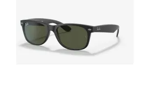 Ray-Ban New Wayfarer Classic Matte Black / Green 58 mm Sunglasses RB2132 622 58