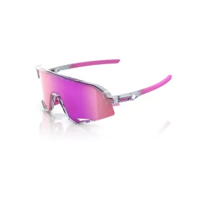 Sunglasses 100% Slendale Polished Translucent Grey - Purple Multilayer Mirror