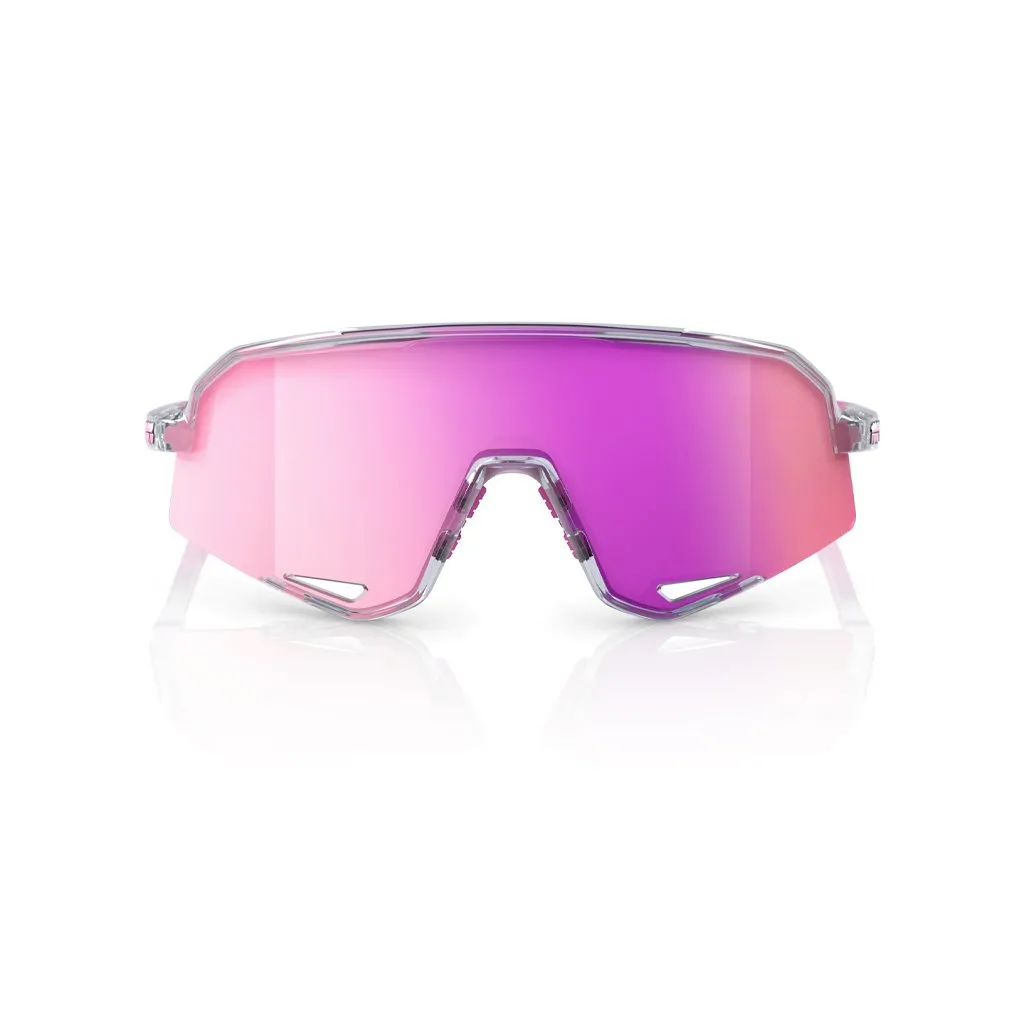 Sunglasses 100% Slendale Polished Translucent Grey - Purple Multilayer Mirror