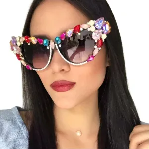 TEEK - Crystal Cut Cateye Sunglasses